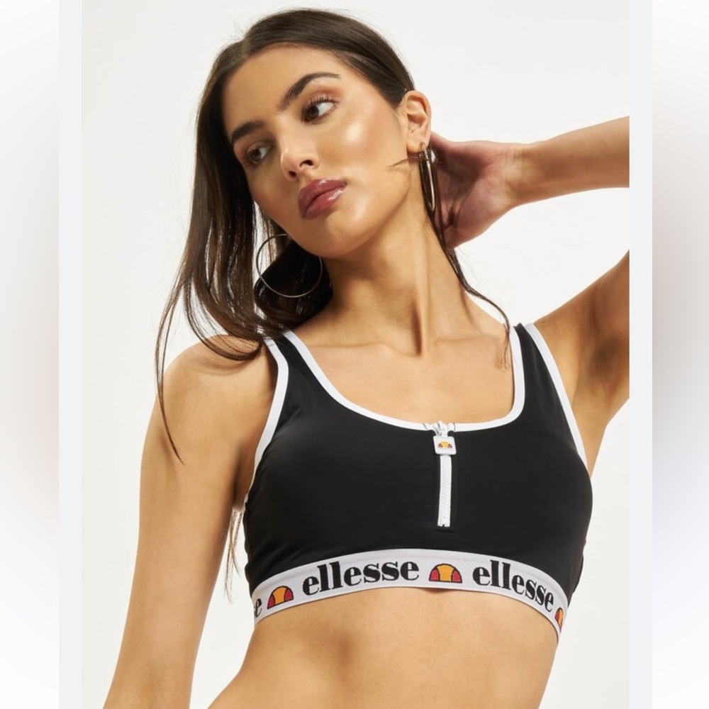 Ellesse Silvs bikini top / sports bra with front zip & cute logo